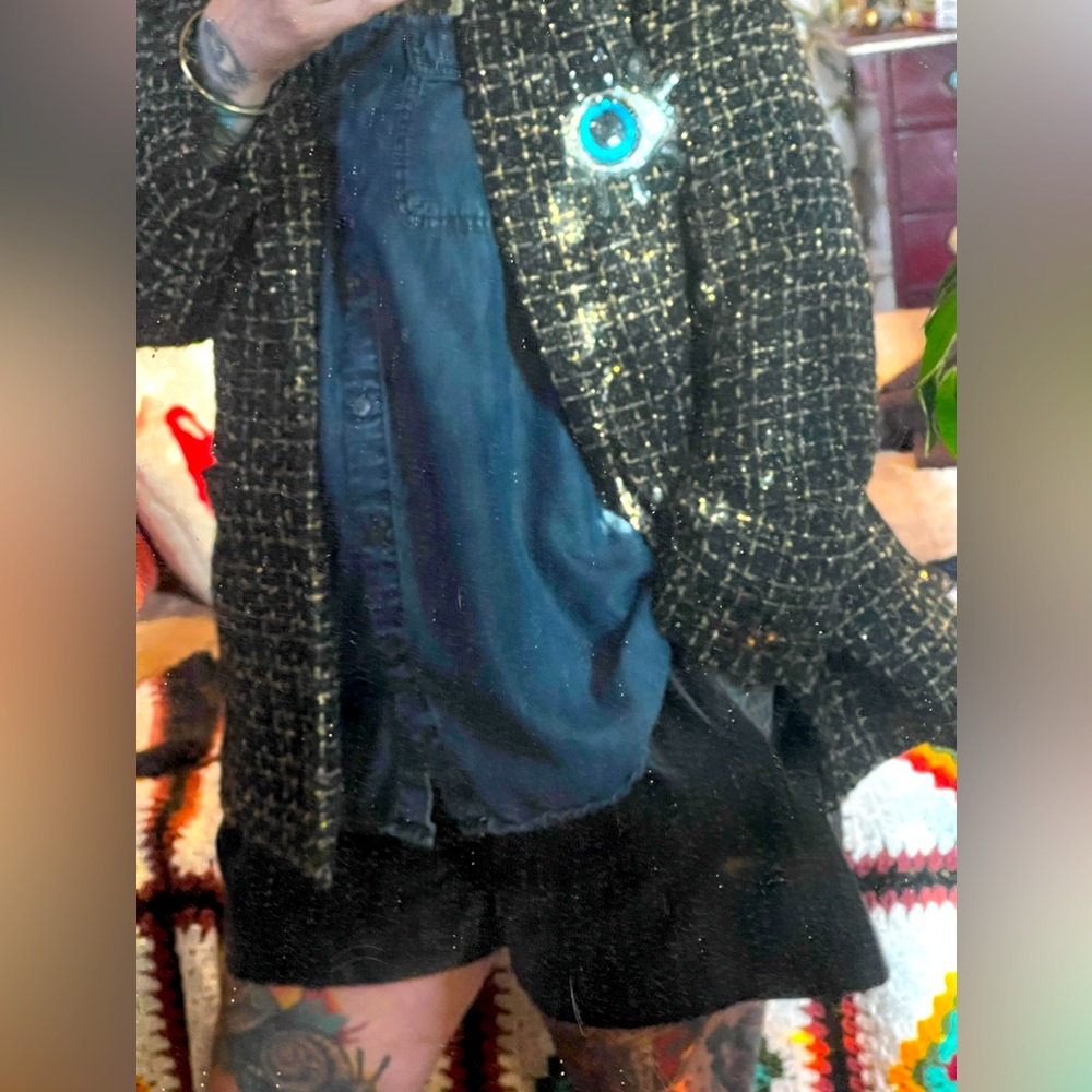 Distressed and customized Nanette Lepore boucle blazer